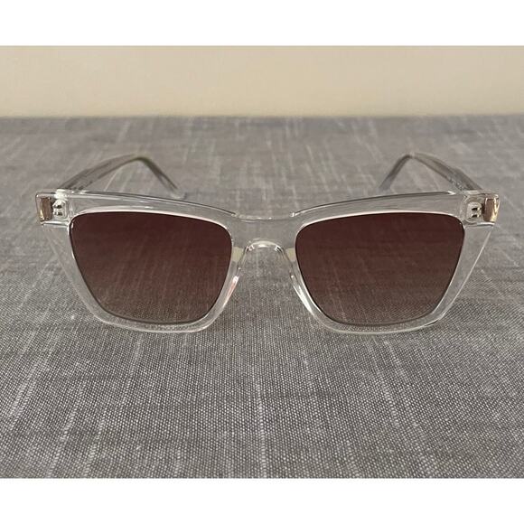 New AQUAY Call the Shots Womens Clear Frame Sepia Lens Cat Eye Sunglasses main image 9